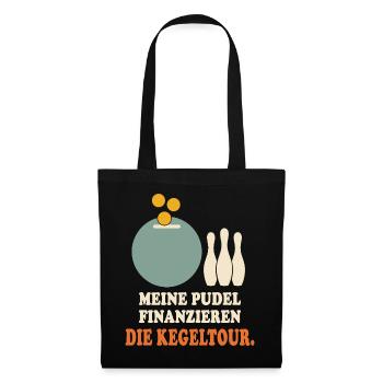 Meine Pudel finanzieren die Kegeltour – Kegeln - Stoffbeutel - Schwarz - Vorne