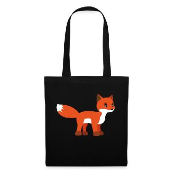 Fuchs - Stoffbeutel - Schwarz - Vorne