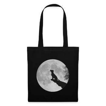 Full moon Cliff dog puppy puppy werewolf howl - Tote Bag - black - Front