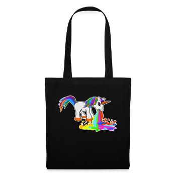 Kotzendes Einhorn - Stoffbeutel - Schwarz - Vorne
