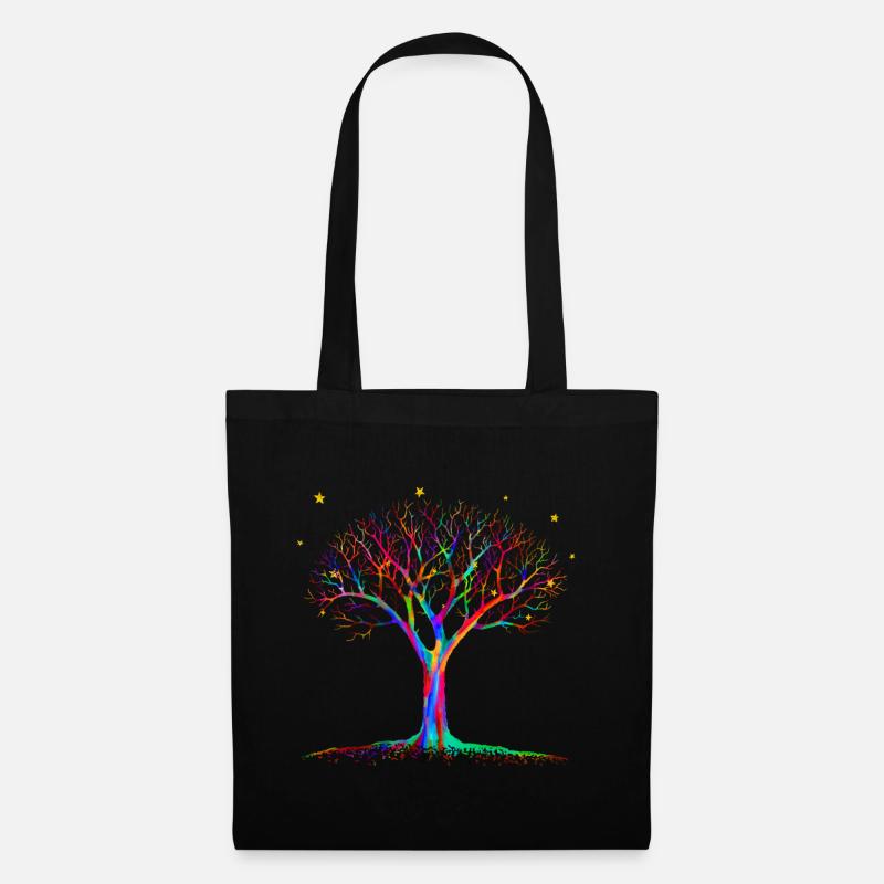 Magic Tree - Psychedelic Art - Tote Bag - black