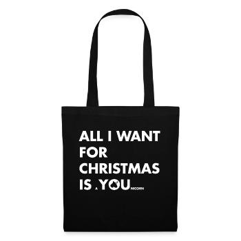 All i want for christmas is a younicorn Geschenk - Sac en tissu - noir - Devant