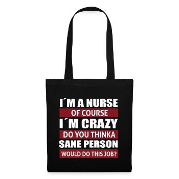 Infirmière citations cadeau de décor médical - Sac en tissu - noir - Devant