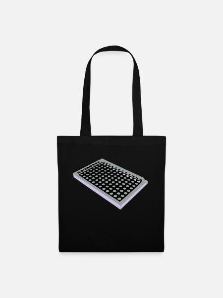 96 Well Plate / 96 perforated plate - Tote Bag - black