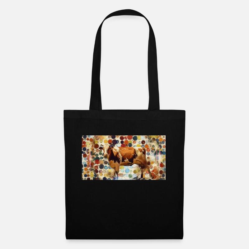 vache - Sac en tissu - noir