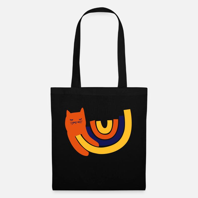 sweet rainbow cat - Tote Bag - black