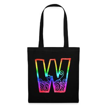 regenbogen w - Stoffbeutel - Schwarz - Vorne