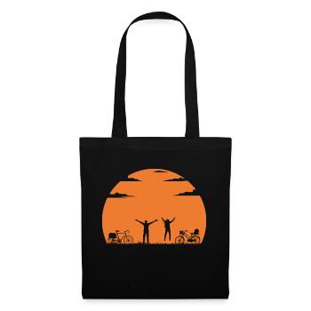 Adventure bike couple couple outing t shirt - Tote Bag - black - Front