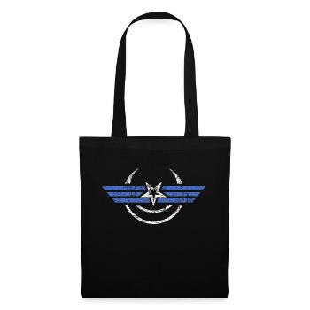 Croissant de lune avec étoile - Sac en tissu - noir - Devant
