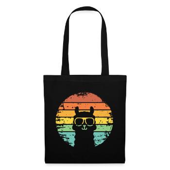 retro sunset llama llama alpaca stylish - Tote Bag - black - Front