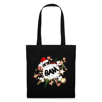 bulle comique drôle - temps de Noël stressant - Sac en tissu - noir - Devant