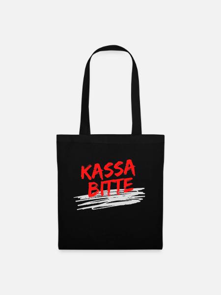 Kassa Bitte - Stoffbeutel - Schwarz