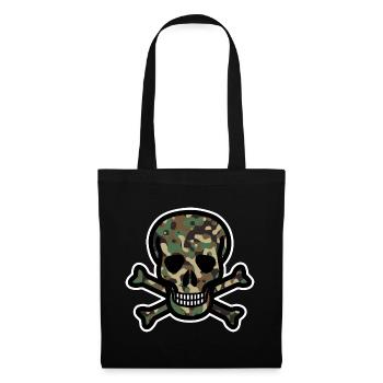 Skull Camouflage Pirate Tar pattern symbol - Tote Bag - black - Front