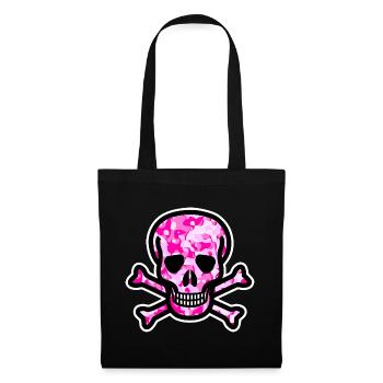 Skull Camouflage Tar pattern symbol pink pink - Tote Bag - black - Front