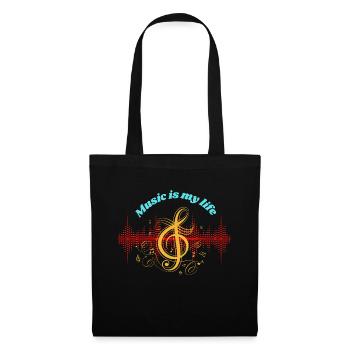 Music life - Stoffbeutel - Schwarz - Vorne