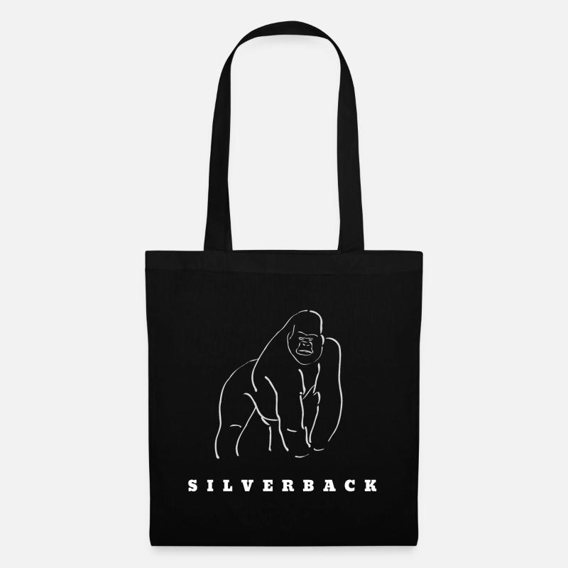 Silberrücken Gorilla Chef Unternehmer Geschenk - Stoffbeutel - Schwarz