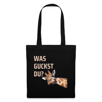 WAS GUCKST DU? - Stoffbeutel - Schwarz - Vorne