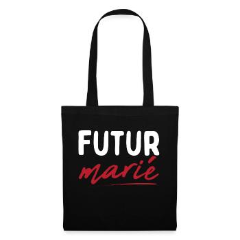 Futur marié Cadeau homme humour EVG - Sac en tissu - noir - Devant