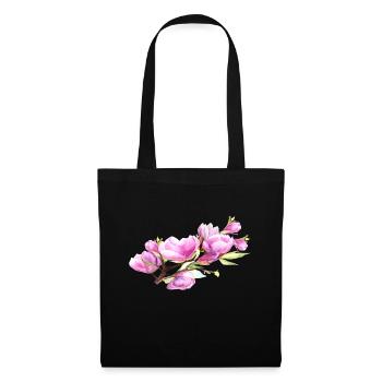 Magnolia Printemps Fleur Été - Sac en tissu - noir - Devant