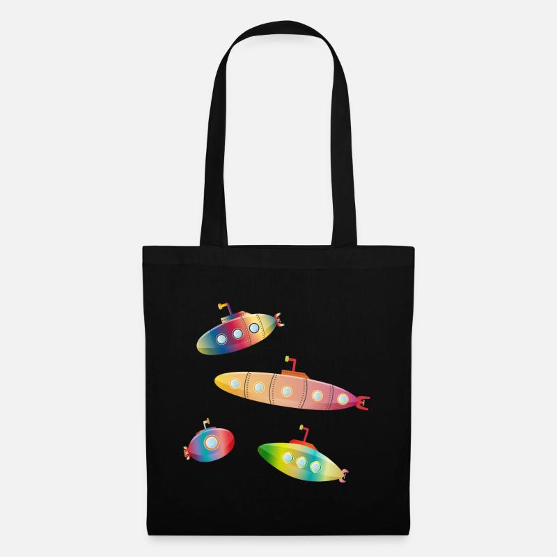 quattro incantevoli sottomarini colorati con oblò - Borsa di stoffa - nero