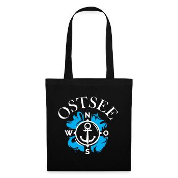 baltic sea symbol sea idea anchor compass north east - Tote Bag - black - Front