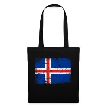 Islande Drapeau Iceland Islands - Sac en tissu - noir - Devant