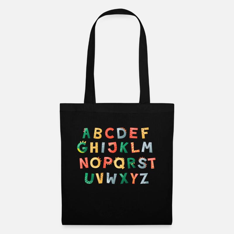 DINO ABC Alphabet Einschulung Kind - Stoffbeutel - Schwarz