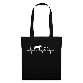 Chevaux Fers de cheval Battement de coeur Cavaliers Proverbes - Sac en tissu - noir - Devant
