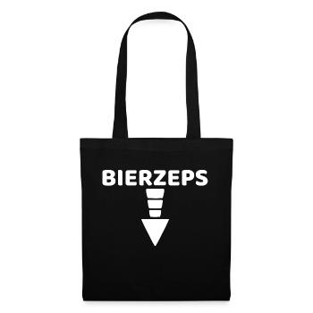 Lustiger Bierbauch Biertrinker - Stoffbeutel - Schwarz - Vorne