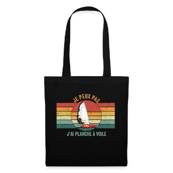 Je peux pas, j'ai planche à voile - Sac en tissu - noir - Devant