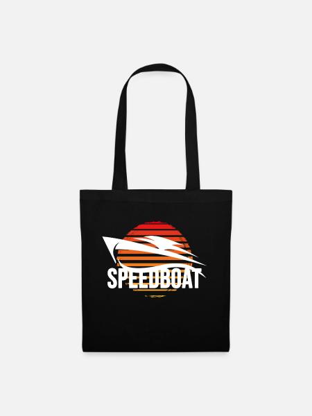 kapitän motorboot speedboat powerboat boat racing - Stoffbeutel - Schwarz