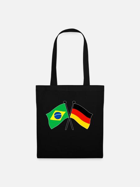 Brazil Germany Flag Crossed - Stoffbeutel - Schwarz