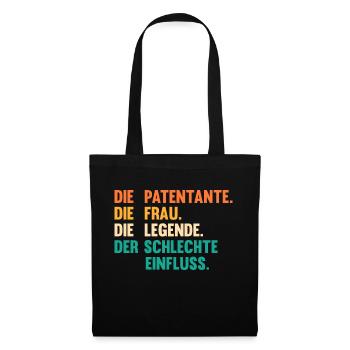 Patentante - Stoffbeutel - Schwarz - Vorne