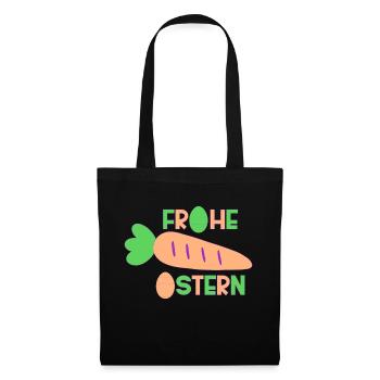 Frohe Ostern - Stoffbeutel - Schwarz - Vorne