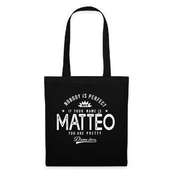 Mattéo Geschenk personalisiertes Hemd Vorname mattéo - Stoffbeutel - Schwarz - Vorne