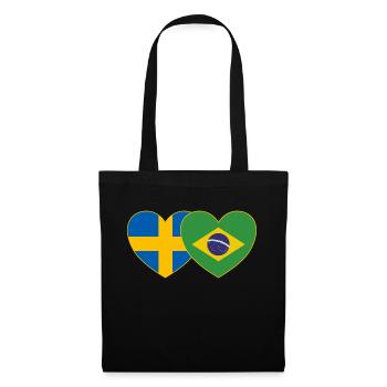 Suède Brésil Drapeau Cœur - Sac en tissu - noir - Devant