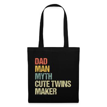 Vintage Dad The Man Myth Twin Maker Funny - Tote Bag - black - Front
