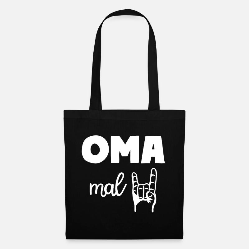 Oma mal Zwei Rock'n' Roll Großmutter - Stoffbeutel - Schwarz