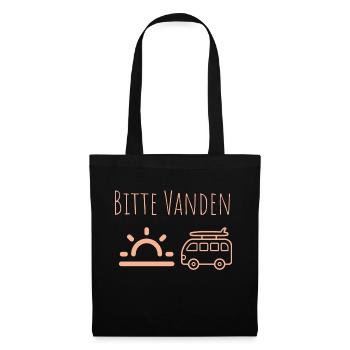 Bitte VANDEN an der Sonne - Stoffbeutel - Schwarz - Vorne