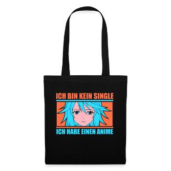 Ich bin kein Single ich habe einen Anime - Stoffbeutel - Schwarz - Vorne