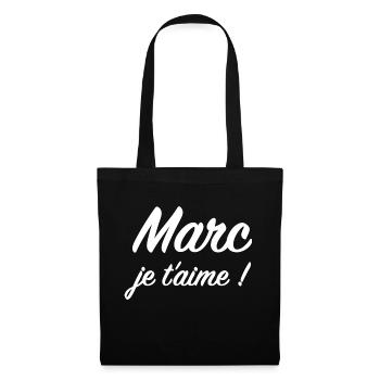 Marc, je t'aime ! - Sac en tissu - noir - Devant