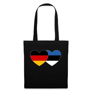 Allemagne Estonie Drapeau Coeur - Sac en tissu - noir - Devant