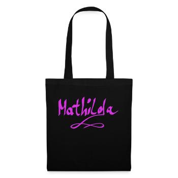 Vorname als Mathilda - Stoffbeutel - Schwarz - Vorne