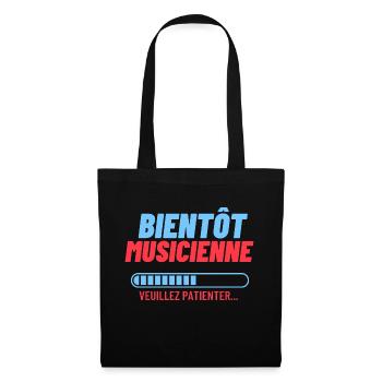 Musiciens | Bientôt Musicienne - Sac en tissu - noir - Devant