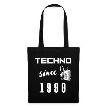 Elektronische Musik, Techno Style, Festivaloutfit - Stoffbeutel - Schwarz - Vorne