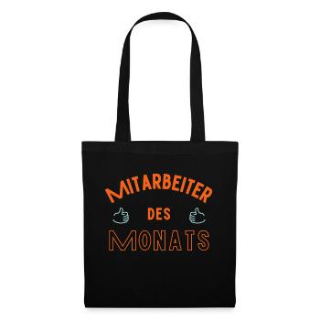 "Mitarbeiter des Monats" Design - Stoffbeutel - Schwarz - Vorne