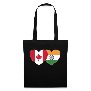 Canada India Flag Heart - Tote Bag - black - Front