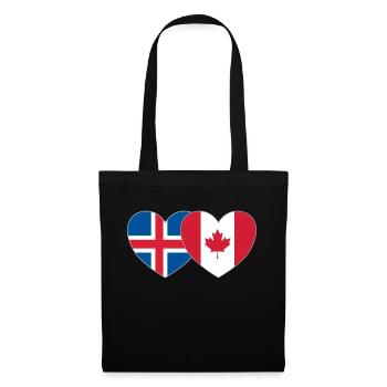 Cœur du drapeau du Canada de l’Islande - Sac en tissu - noir - Devant