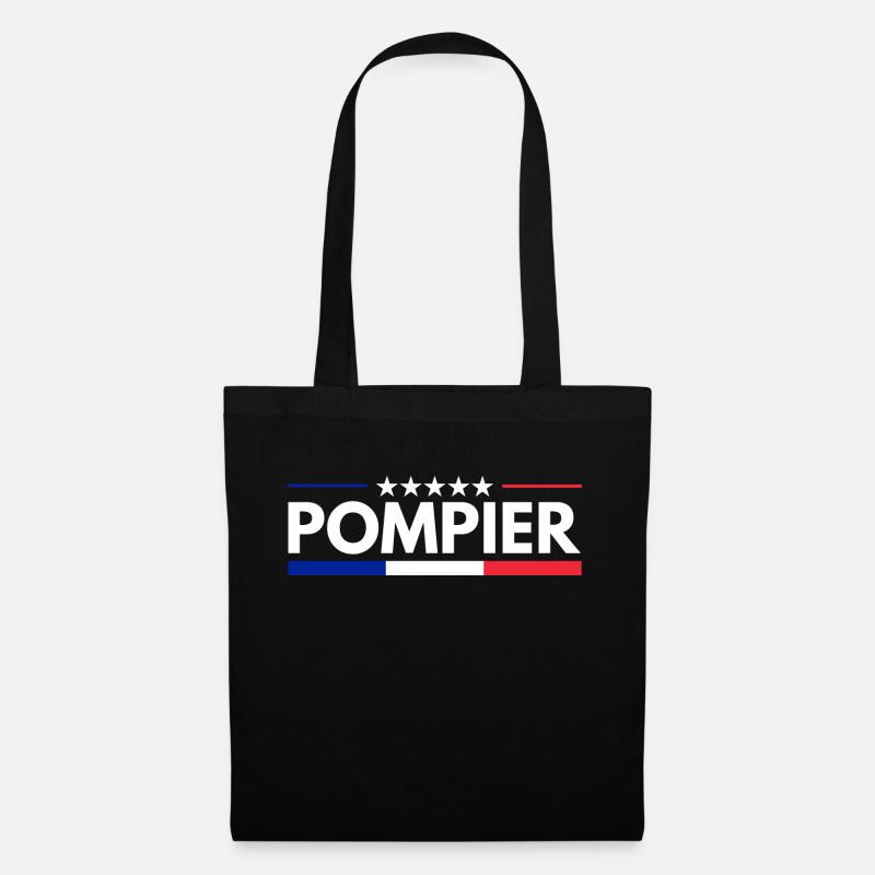 Pompier français Bleu Blanc Rouge - Sac en tissu - noir
