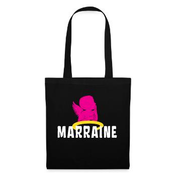 Marraine Bébé Ange Baptême - Sac en tissu - noir - Devant
